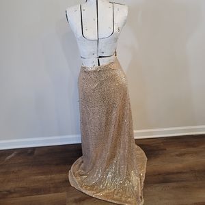 NWT Gold Sequin Maxi Skirt